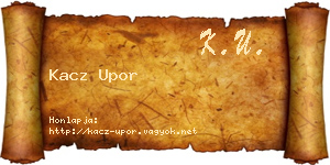 Kacz Upor névjegykártya